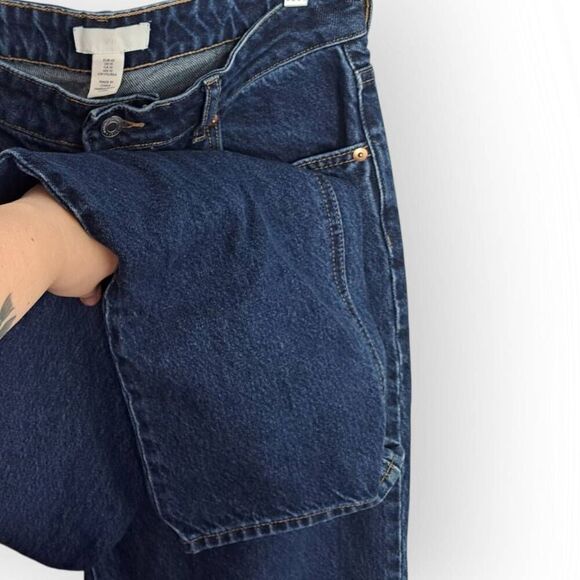 H&M Women's Mom Jeans in Dark Blue Wash size 10 - Picture 3 of 6